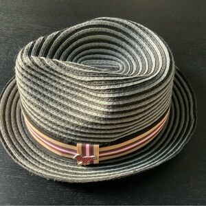 Striped Gray Fedora Hat